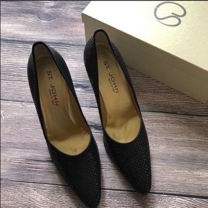 St. John Stephanie Black w/ Sequin Pumps sz 9.5